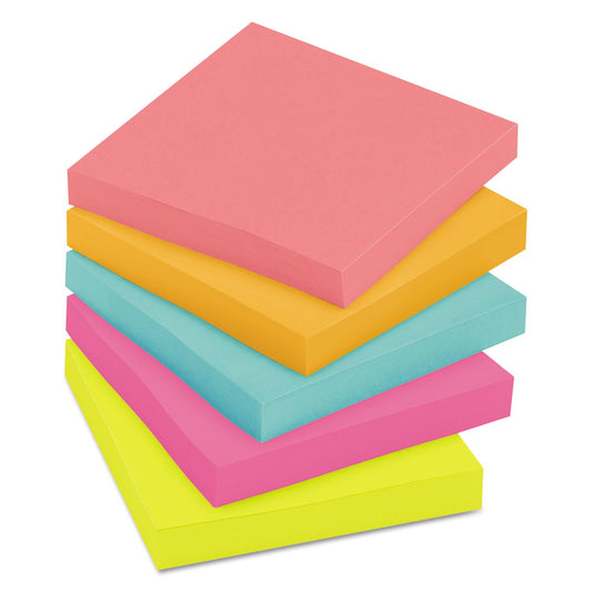 Post-it® Notes 654-5UC, Jaipur Collection, 5x100 Sheets/Pack, 24 Packs/Case, 76 mm x 76 mm, 100% PEFC, SGSCH-PEFC-COC-110078