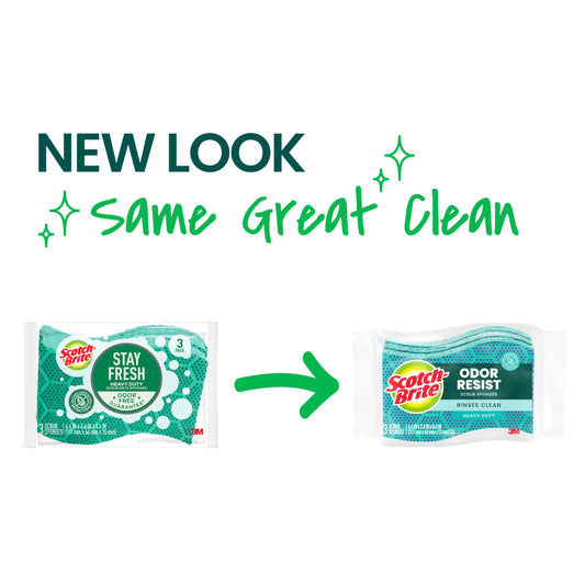 Scotch-Brite® Odor Resist Heavy Duty Sponge 30303-8, 8/3