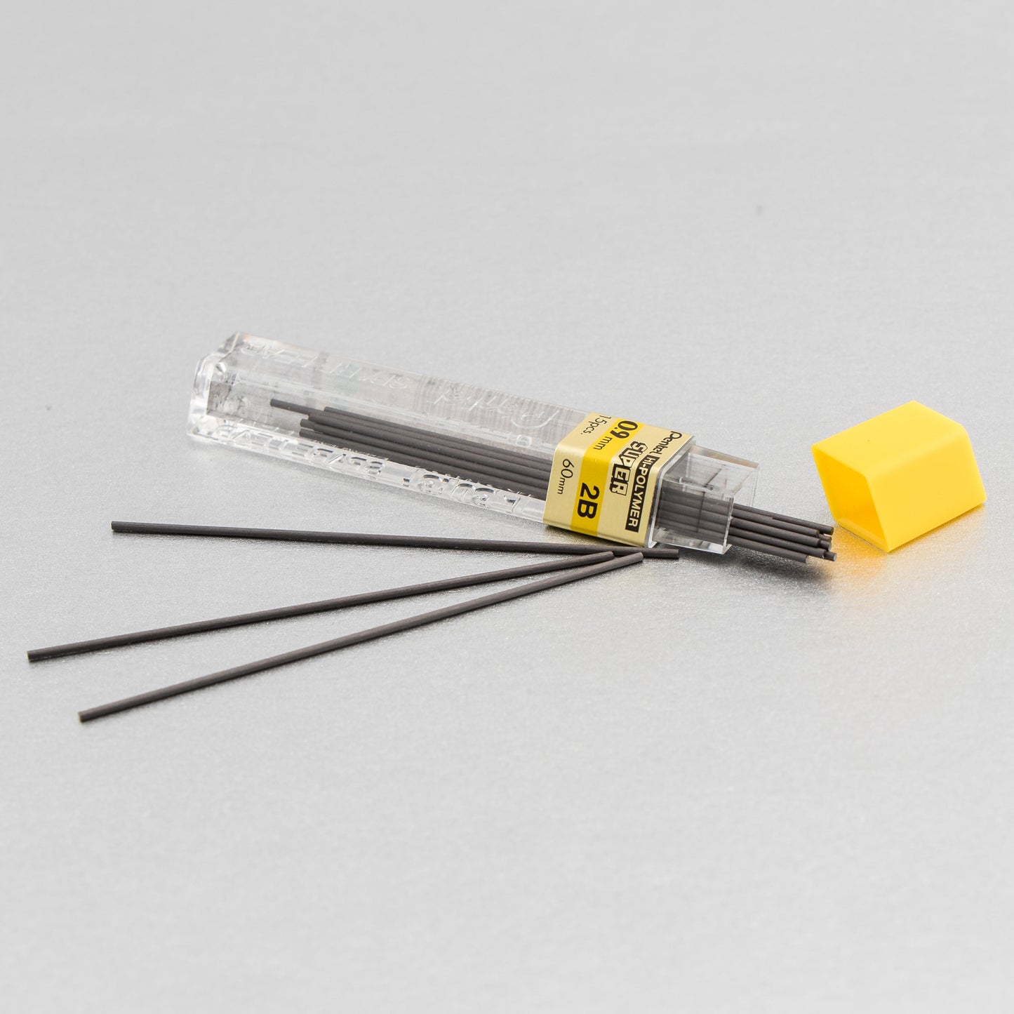 Super Hi-Polymer Lead Refill (0.9mm) Thick, 2B, 15 pcs/Tube (50-9-2B)
