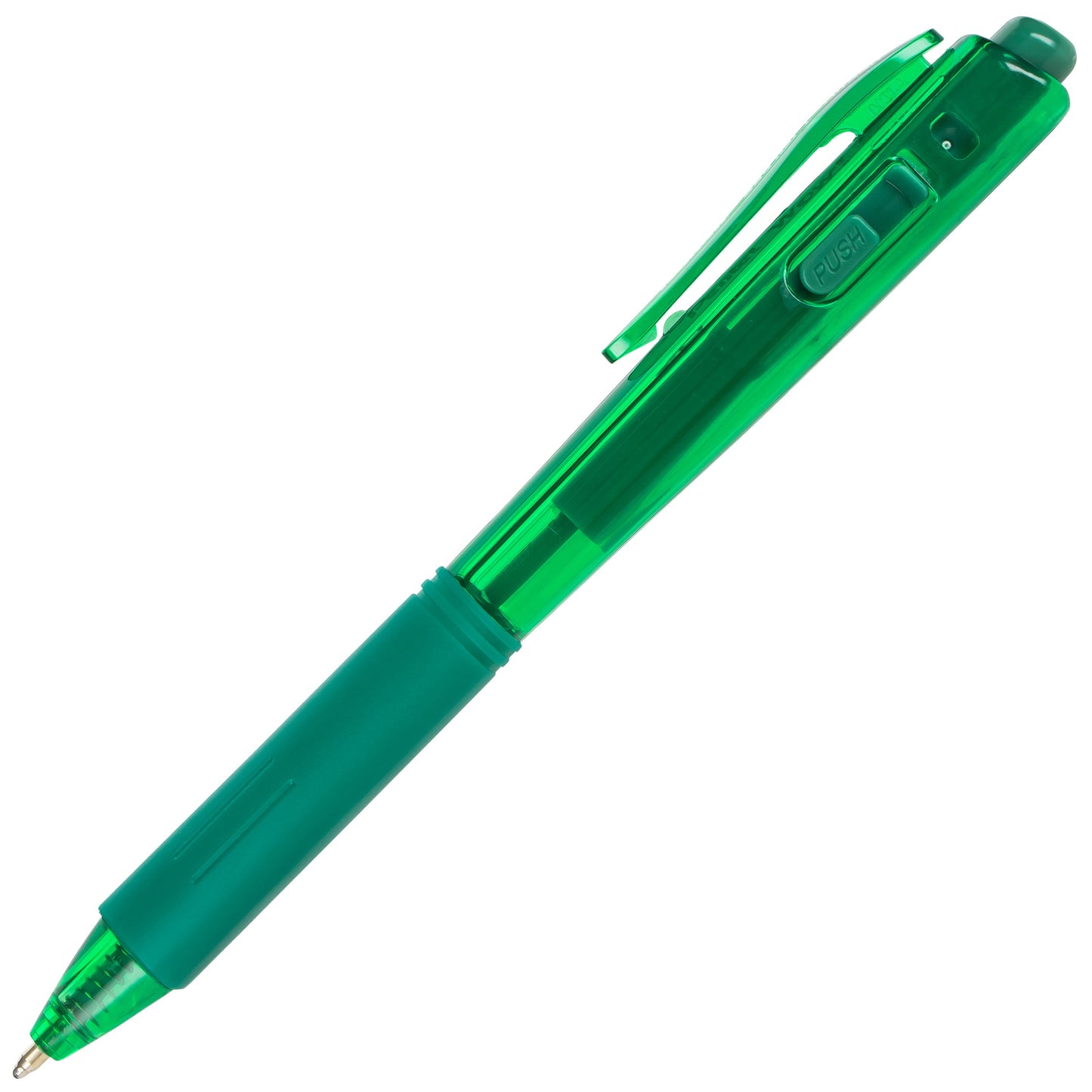 Wow! Retractable Ballpoint Pen, (1.0mm) Medium Line, NEW Ink, Green Ink (BK440-D)