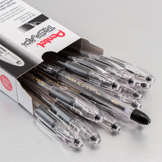 RSVP Ballpoint Pen, (1.0mm) Medium Line, Black Ink (BK91-A)