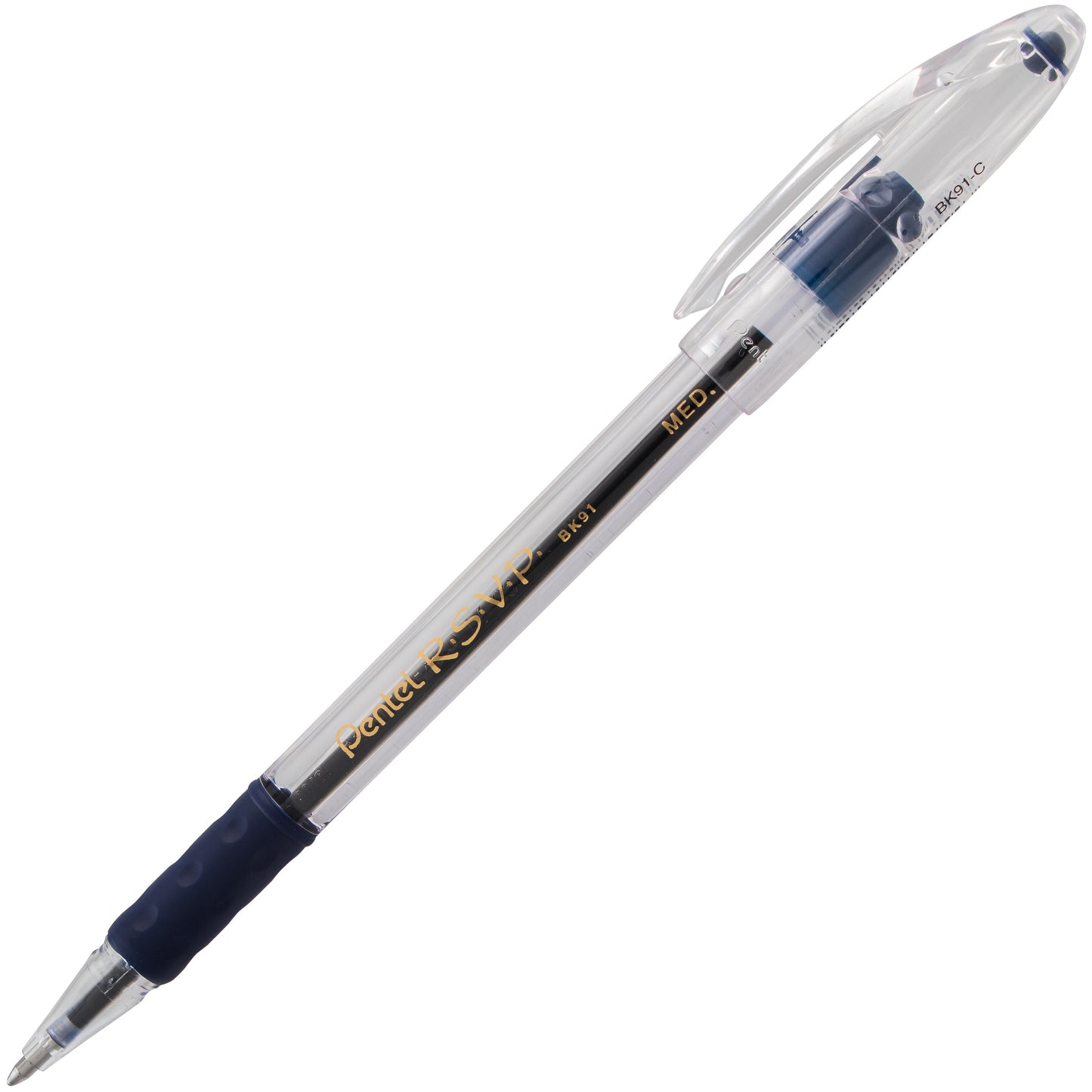 Pentel RSVP Ballpoint Pen, (1.0mm) Medium Line, Blue Ink (BK91-C), 48 Dozen