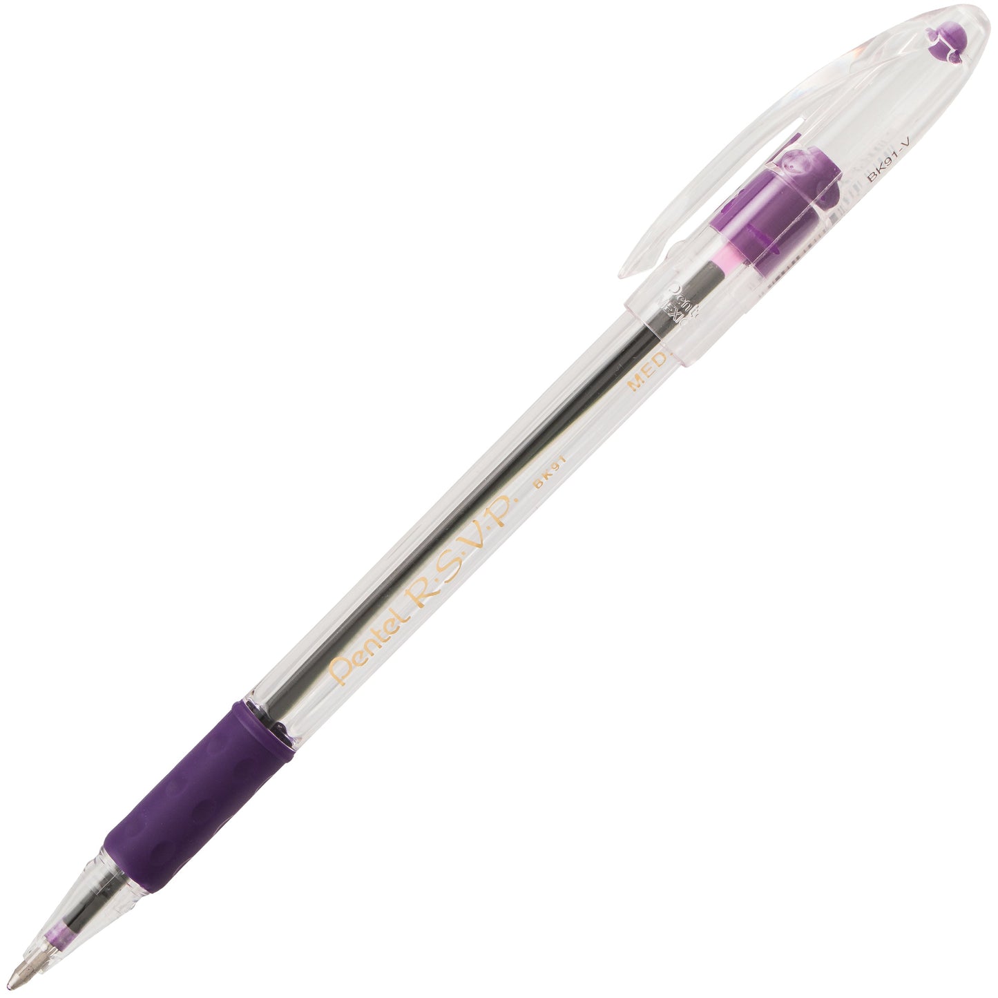 RSVP Ballpoint Pen, (1.0mm) Medium Line, Violet Ink (BK91-V)