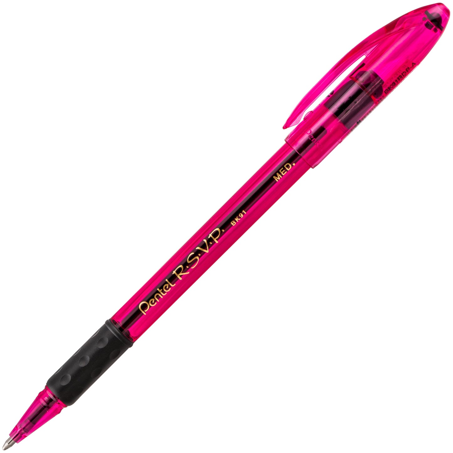 RSVP Razzle-Dazzle Ballpoint Pen, (1.0mm) Medium Line, Pink Barrel, Black Ink (BK91RDP-A)