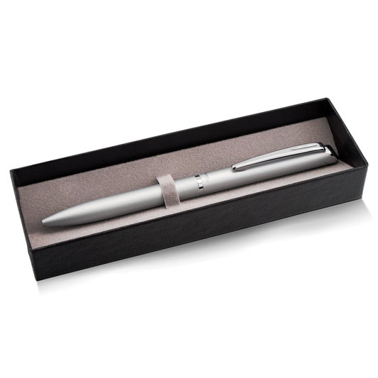 EnerGel Style Gel Pen, (0.7mm) Medium Line, Silver barrel, Black Ink, Gift Box w/ Belly Band (BL2007ZABX)