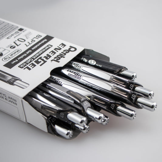 Pentel EnerGel PRO Permanent Gel Pen, (0.7mm) Medium Line, Black Ink (BLP77-A)