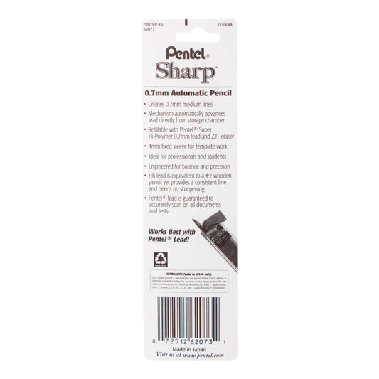 Pentel Sharp Mechanical Pencil (0.7mm) 1-Pk (P207BP-K6), 144 Each