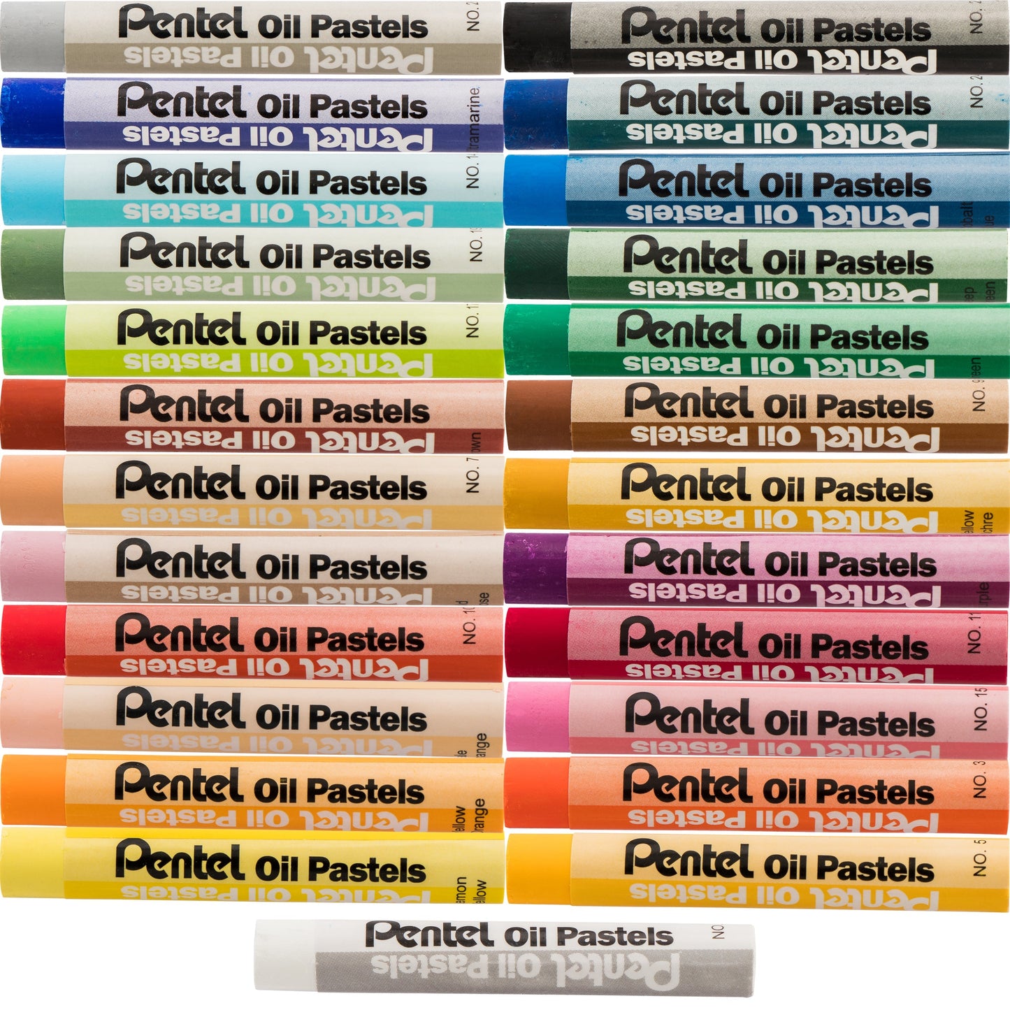 Pentel Arts Oil Pastels - 25 Color Set (PHN-25), 72 Each