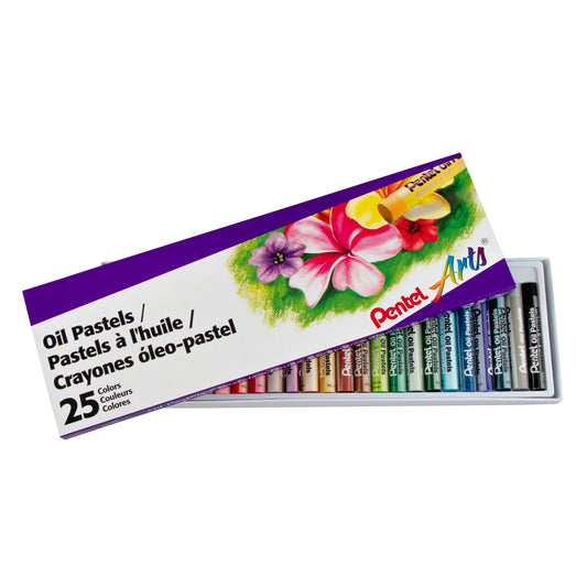 Pentel Arts Oil Pastels - 25 Color Set (PHN-25), 72 Each