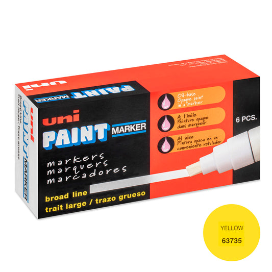 uni® Paint PX-30 Oil-Based Paint Markers, Broad Line (8mm), Yellow