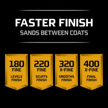 3M™ Pro Grade Precision™ Faster Sanding Sheets w/ NO-SLIP GRIP™ Backing SHR180-PGP-3T, 9 in x 11 in, 180 Gr, 3 Sht/pk