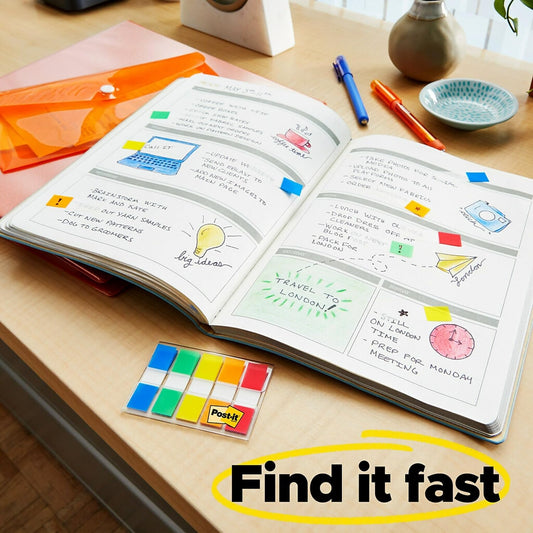 Post-it® Flags 683-7CF, 0.47 in x 1.7 in (11.9 mm x 43.2 mm)