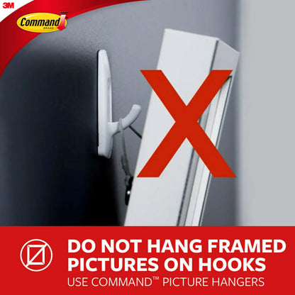 Command™ Large Satin Brass Double Hook 17036BR-ES, 1 Hook, 1 Strip