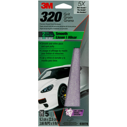 3M™ Premium Automotive Sandpaper, 03078, 3 2/3 in x 9 in, 320 Grit