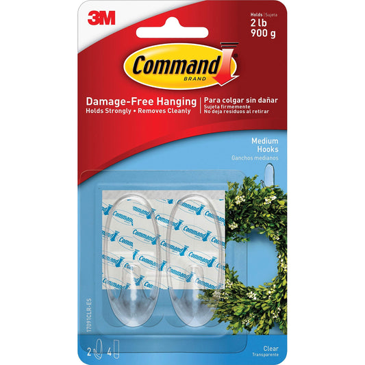 Command™ Medium Clear Hooks 17091CLR-ES