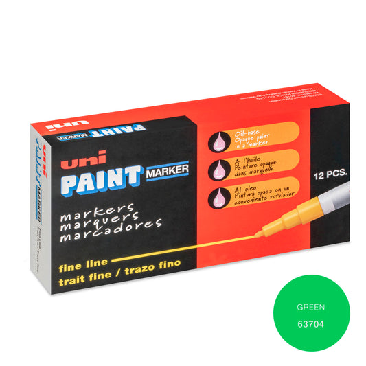 uni® Paint PX-21 Oil-Based Paint Markers, Fine Line (1.2mm), Green