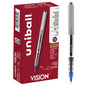 uniball™ Vision Rollerball Pens, Fine Point (0.7mm), Blue, 12 Pack
