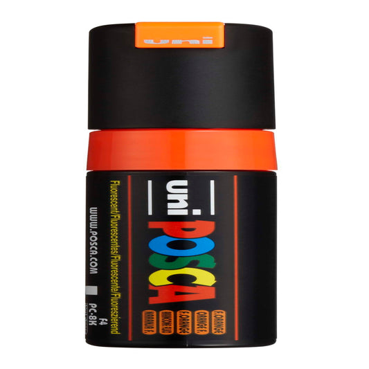 uni® POSCA PC-8K Water-Based Paint Markers, Broad Tip (8mm), Fluorescent Orange