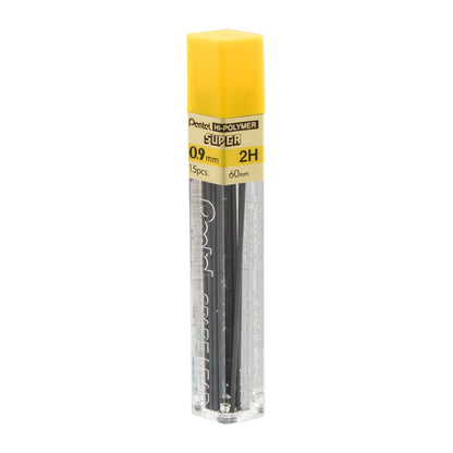 Super Hi-Polymer Lead Refill (0.9mm) Thick, 2H, 15 pcs/Tube (50-9-2H)