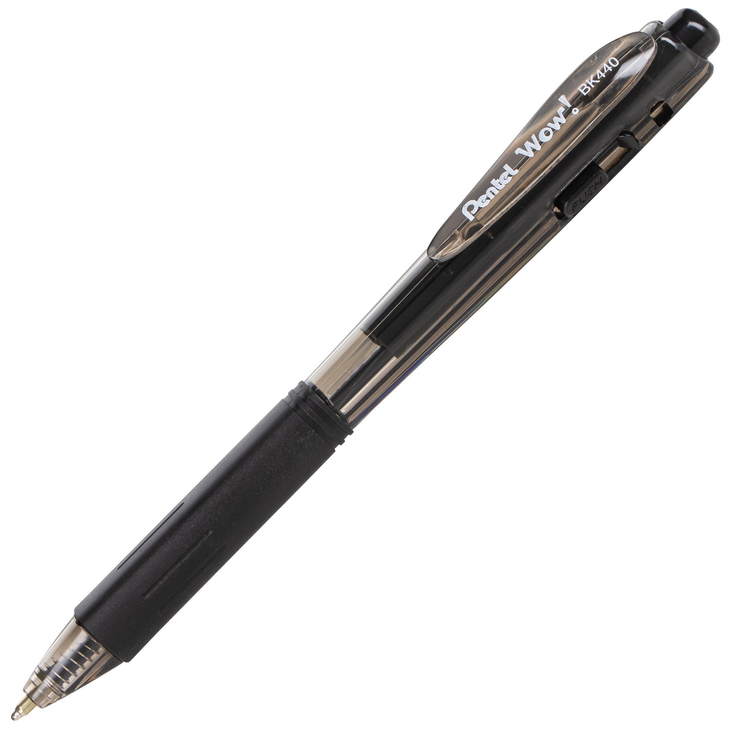 Wow! Retractable Ballpoint Pen, (1.0mm) Medium Line, NEW Ink, Black Ink (BK440-A)