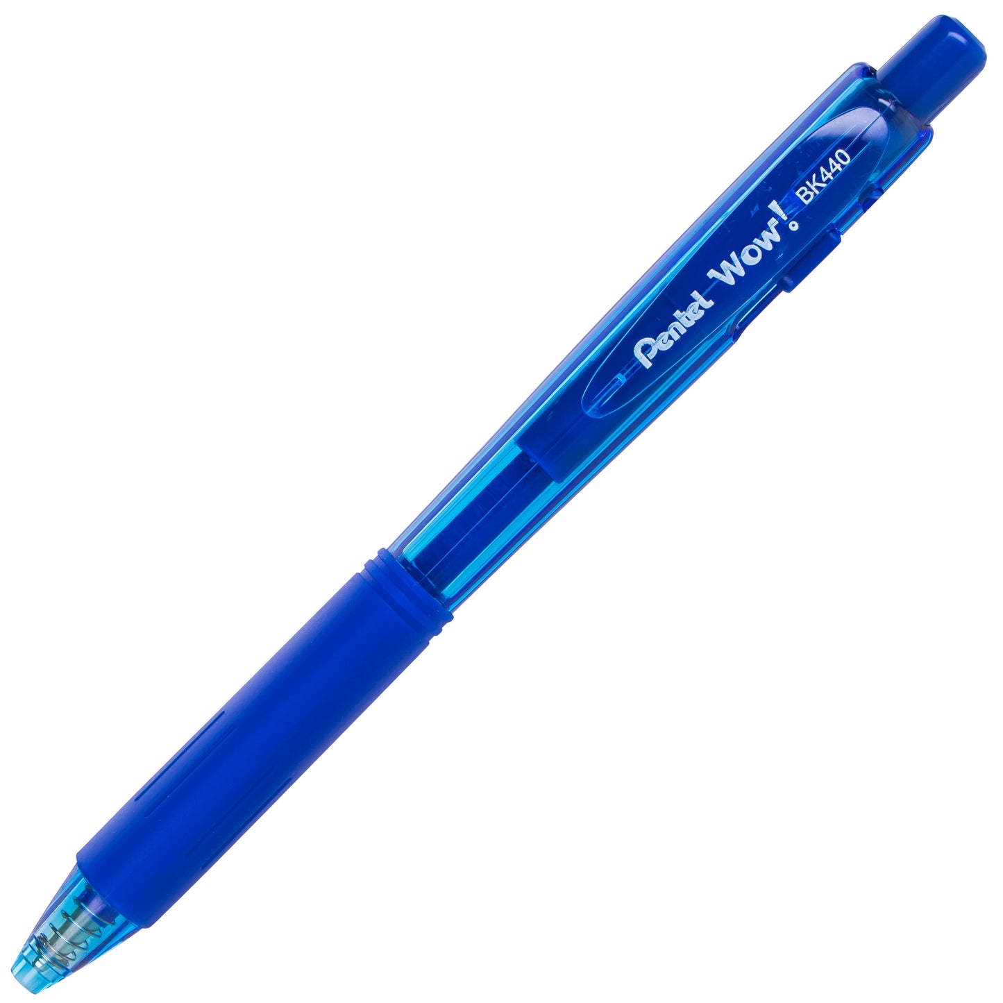 Wow! Retractable Ballpoint Pen, (1.0mm) Medium Line, NEW Ink, Blue Ink (BK440-C)