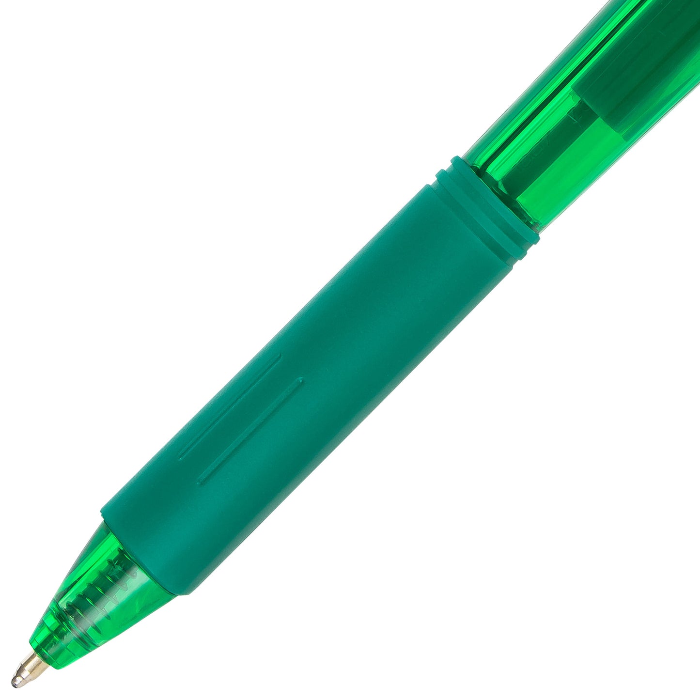 Wow! Retractable Ballpoint Pen, (1.0mm) Medium Line, NEW Ink, Green Ink (BK440-D)