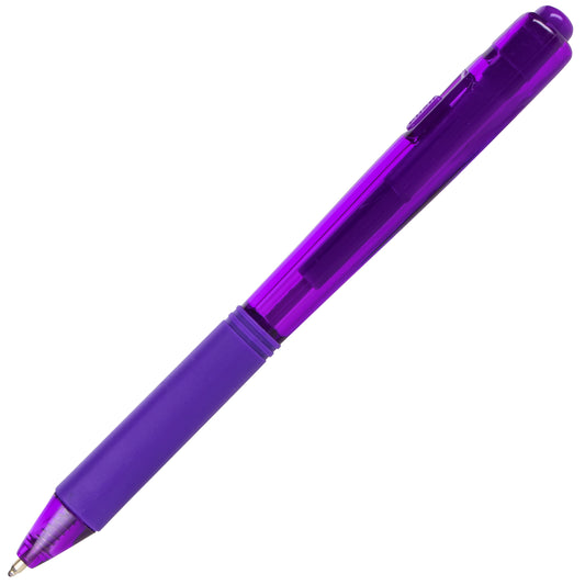 Wow! Retractable Ballpoint Pen, (1.0mm) Medium Line, NEW Ink, Violet Ink (BK440-V)