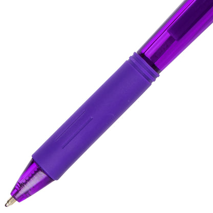 Wow! Retractable Ballpoint Pen, (1.0mm) Medium Line, NEW Ink, Violet Ink (BK440-V)