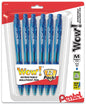 Wow! Retractable Ballpoint Pen, (1.0mm) Medium Line, NEW Ink, Blue Ink 12-Pk (BK440BP12C)