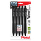 Wow! Retractable Ballpoint Pen, (1.4mm) Bold Line, Black Ink, 5-pk (BK444BP5A)