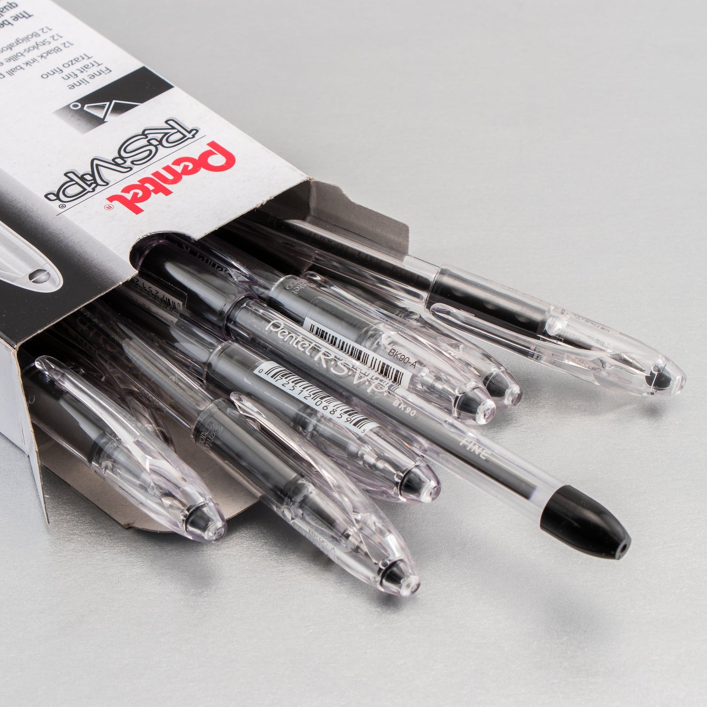 RSVP Ballpoint Pen, (0.7mm) Fine Line, Black Ink (BK90-A)