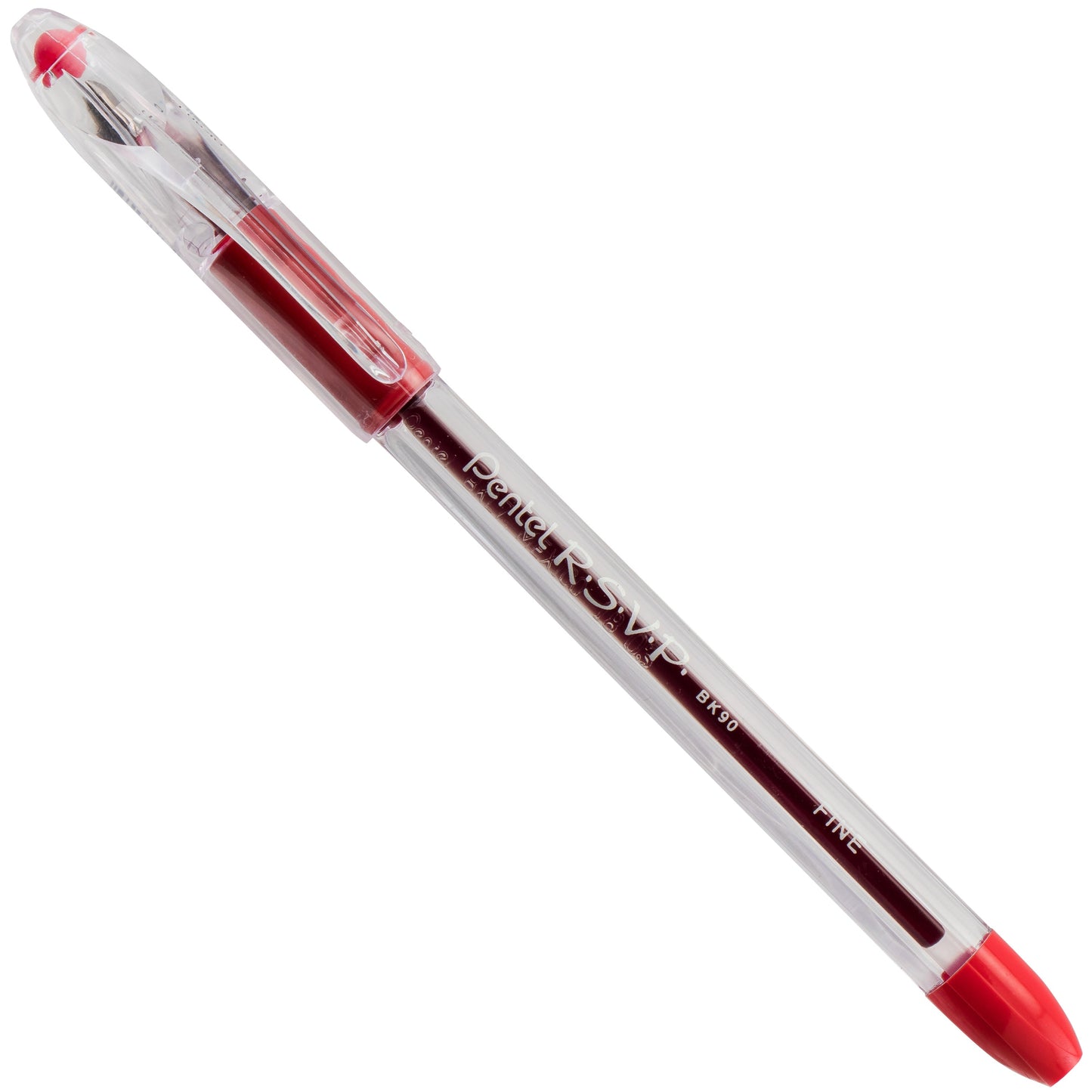 RSVP Ballpoint Pen, (0.7mm) Fine Line, Red Ink (BK90-B)
