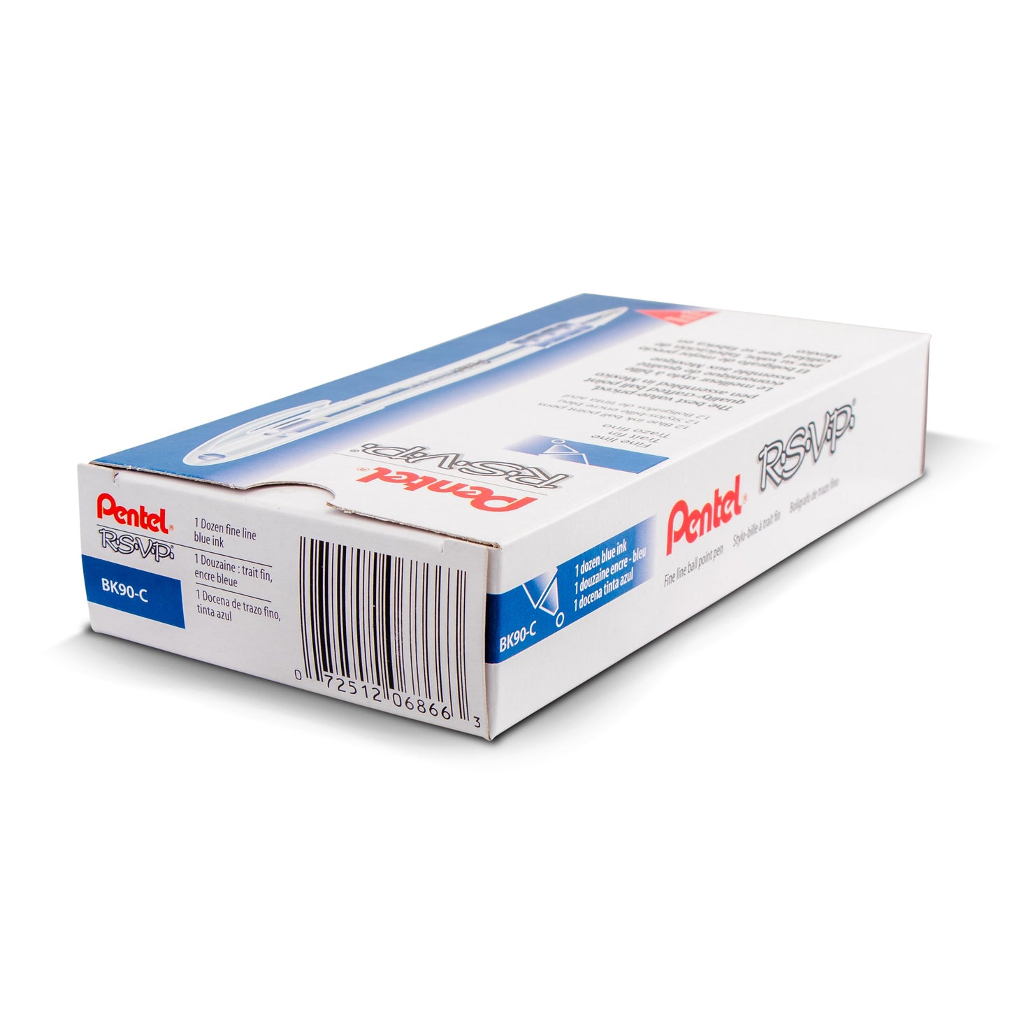 RSVP Ballpoint Pen, (0.7mm) Fine Line, Blue Ink (BK90-C)