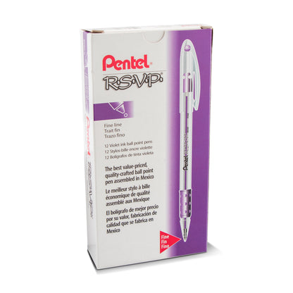RSVP Ballpoint Pen, (0.7mm) Fine Line, Violet Ink (BK90-V)