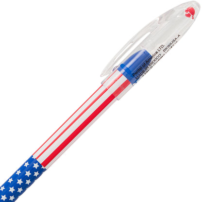 RSVP Ballpoint Pen, (0.7mm) Fine Line, Flag Barrel, Black Ink (BK90USA-A)
