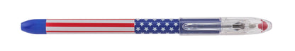 RSVP Ballpoint Pen, (0.7mm) Fine Line, Flag Barrel, Black Ink (BK90USA-A)