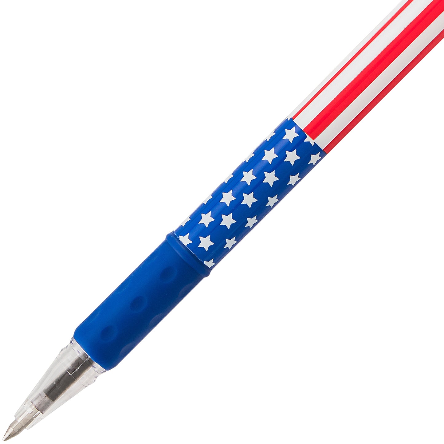 RSVP Ballpoint Pen, (0.7mm) Fine Line, Flag Barrel, Black Ink (BK90USA-A)