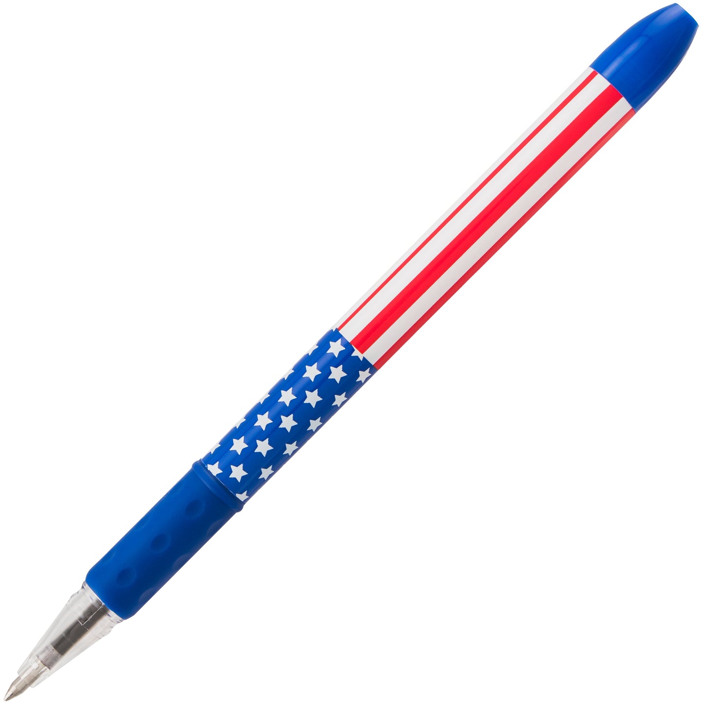 RSVP Ballpoint Pen, (0.7mm) Fine Line, Flag Barrel, Black Ink (BK90USA-A)