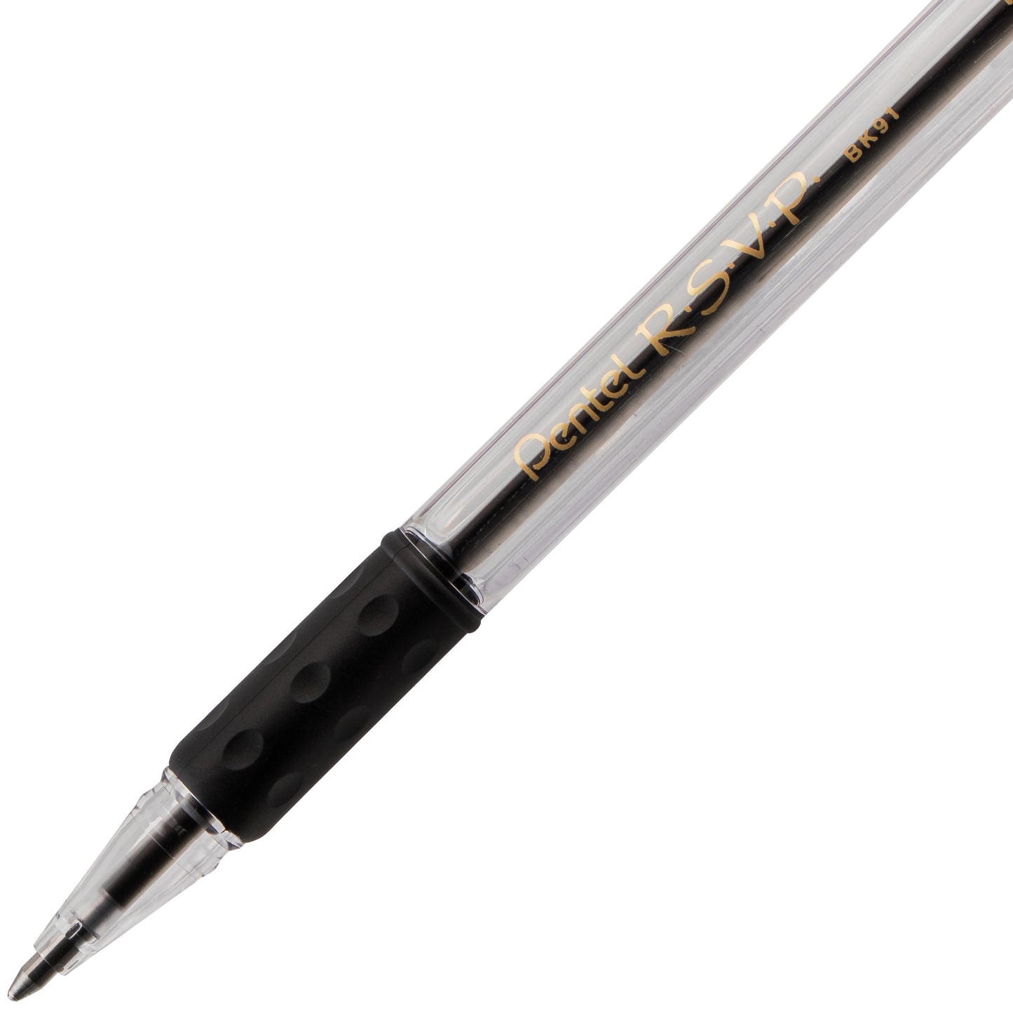 RSVP Ballpoint Pen, (1.0mm) Medium Line, Black Ink (BK91-A)