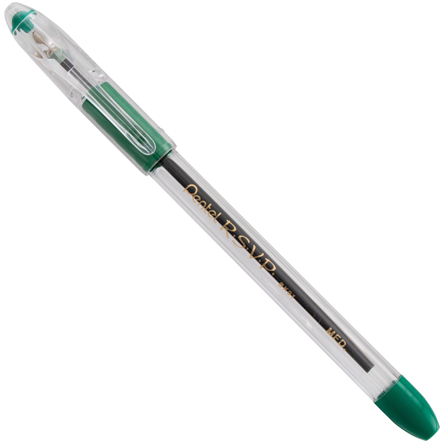 RSVP Ballpoint Pen, (1.0mm) Medium Line, Green Ink (BK91-D)