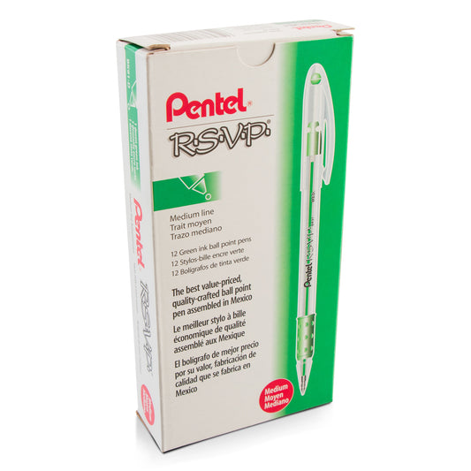 RSVP Ballpoint Pen, (1.0mm) Medium Line, Green Ink (BK91-D)
