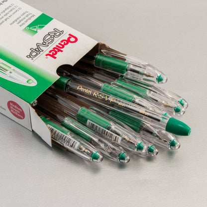 RSVP Ballpoint Pen, (1.0mm) Medium Line, Green Ink (BK91-D)