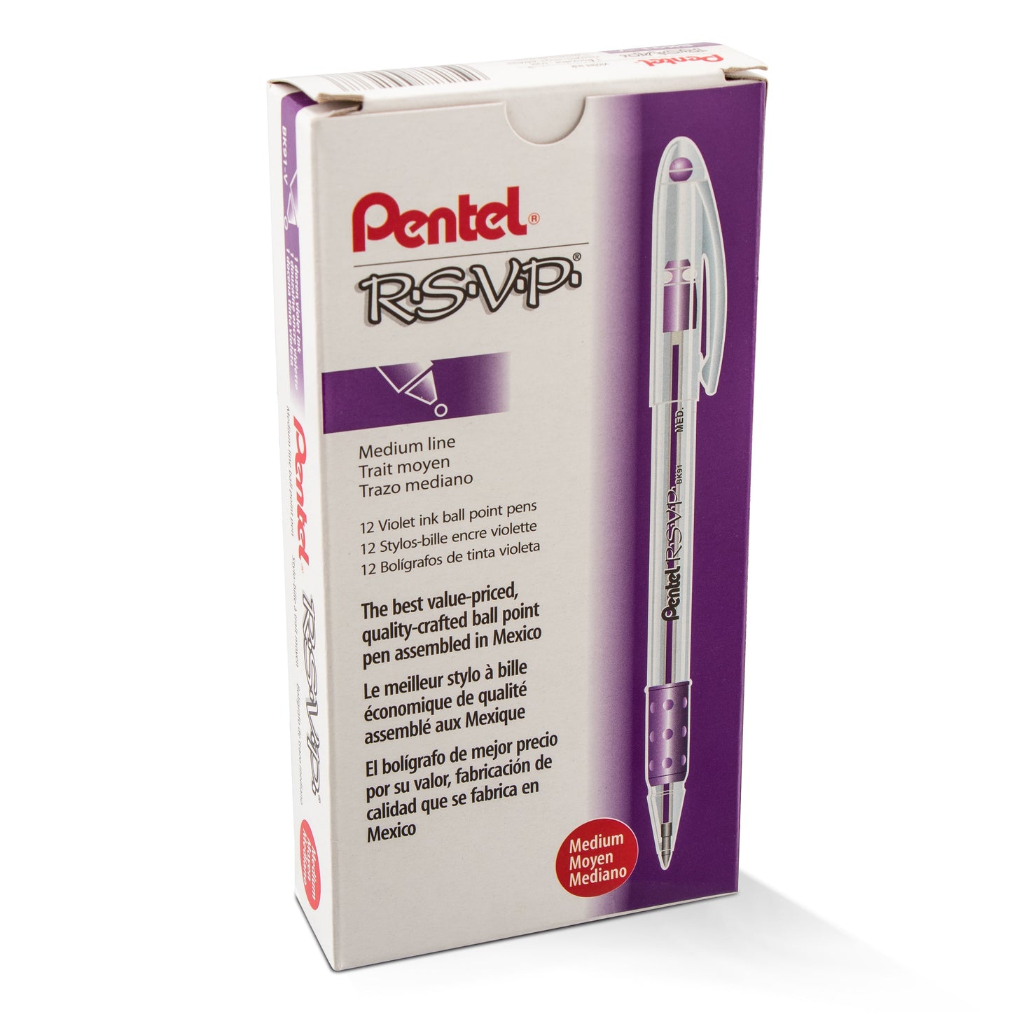 RSVP Ballpoint Pen, (1.0mm) Medium Line, Violet Ink (BK91-V)
