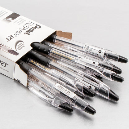 RSVP RT Retractable Ballpoint Pen, (1.0mm) Medium Line, Black Ink (BK93-A)