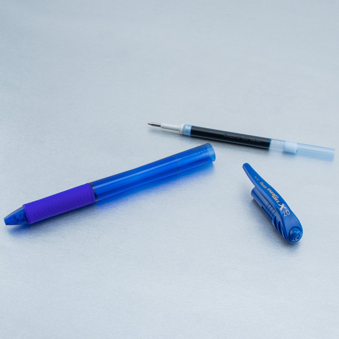 EnerGel-X Retractable Liquid Gel Pen, (0.7mm) Metal Tip, Medium Line, Blue Ink (BL107-C)