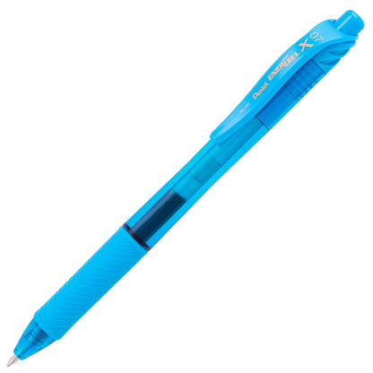 EnerGel-X Retractable Liquid Gel Pen, (0.7mm) Metal Tip, Medium Line, Sky Blue Ink (BL107-S)