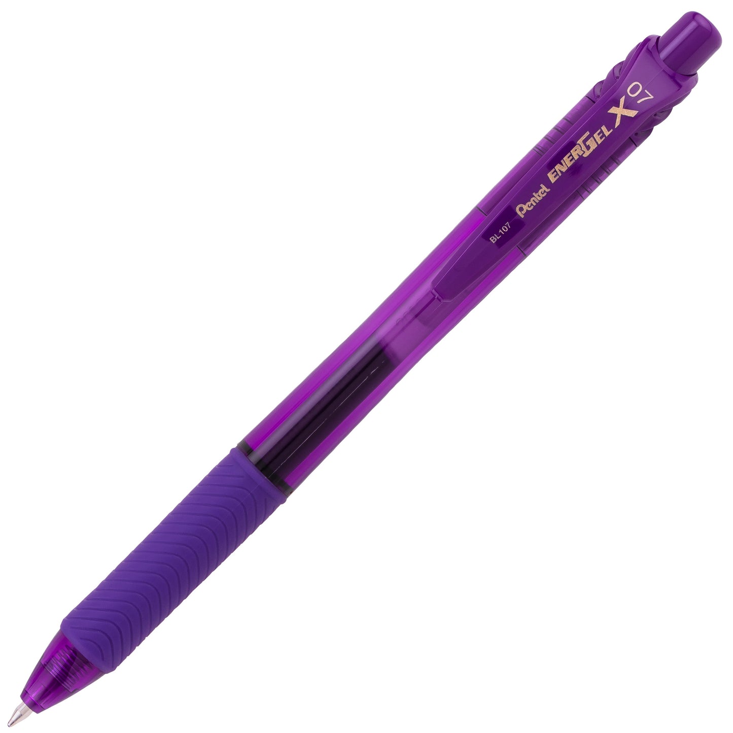 EnerGel-X Retractable Liquid Gel Pen, (0.7mm) Metal Tip, Medium Line, Violet Ink (BL107-V)
