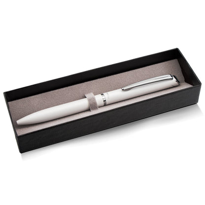 EnerGel Style Gel Pen, (0.7mm) Medium Line, White barrel, Black Ink, Gift Box w/ Belly Band (BL2007WABX)