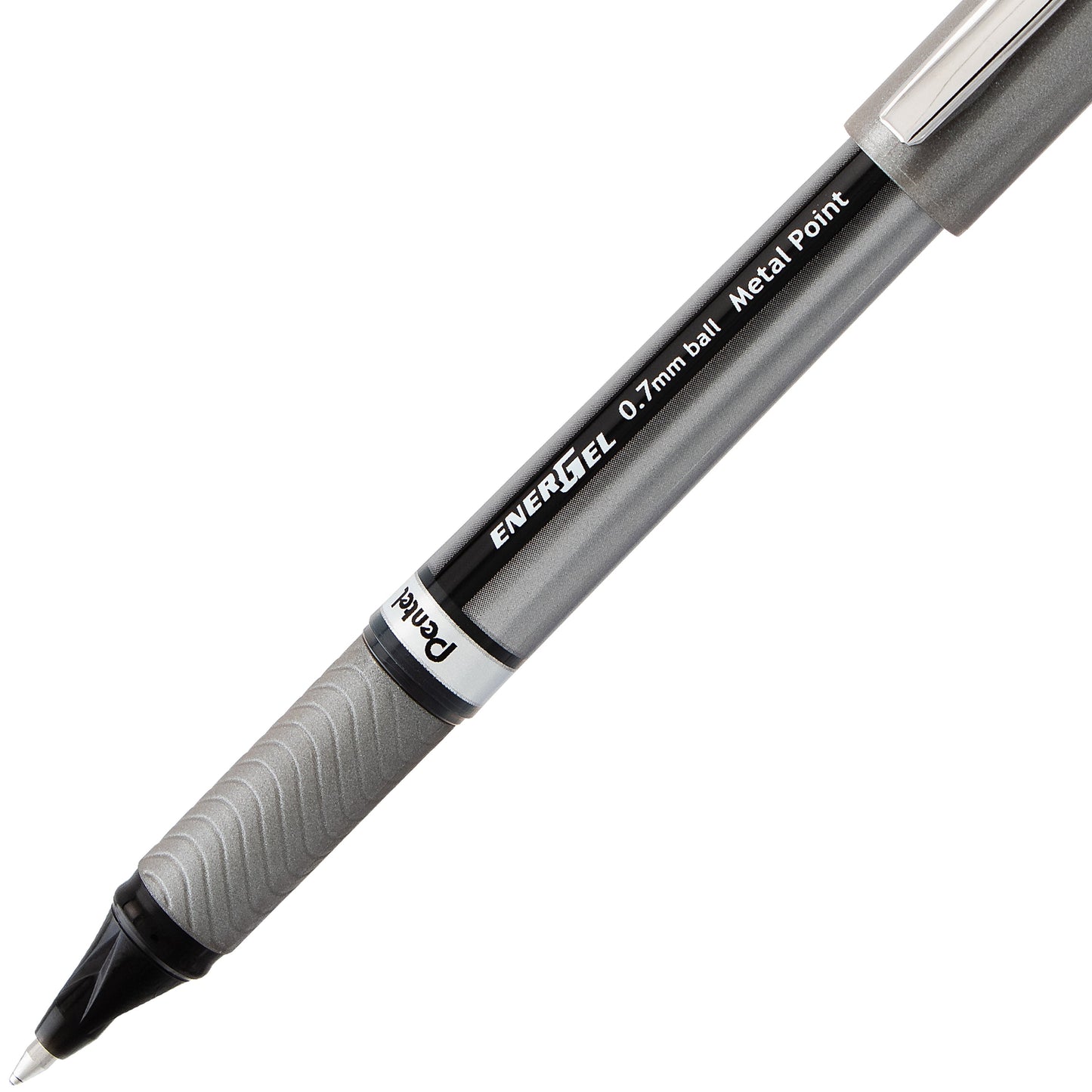 EnerGel NV Liquid Gel Pen, (0.7mm) Metal Tip, Medium Line Capped, Black Ink (BL27-A)