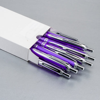 EnerGel Alloy Retractable Premium Liquid Gel Pen, (0.7mm) Metal Tip, Medium Line, Violet Barrel, Black Ink (BL407V-A)